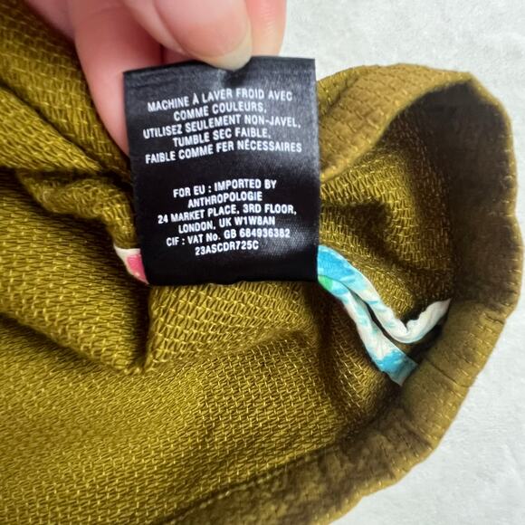 Vanessa Virginia Anthropologie Green Textured Mini Skirt with Pockets, Size 12 - Picture 6 of 11